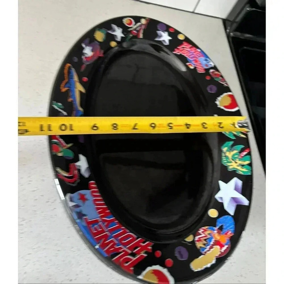 Planet Hollywood Set of 6 Serving Plates Black Size 15"x11" - Picture 3 of 6